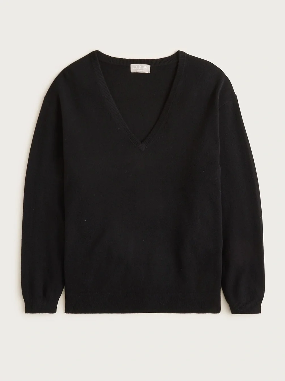 J. Crew Cashmere relaxed V-neck sweater in Black Size Medium NWT